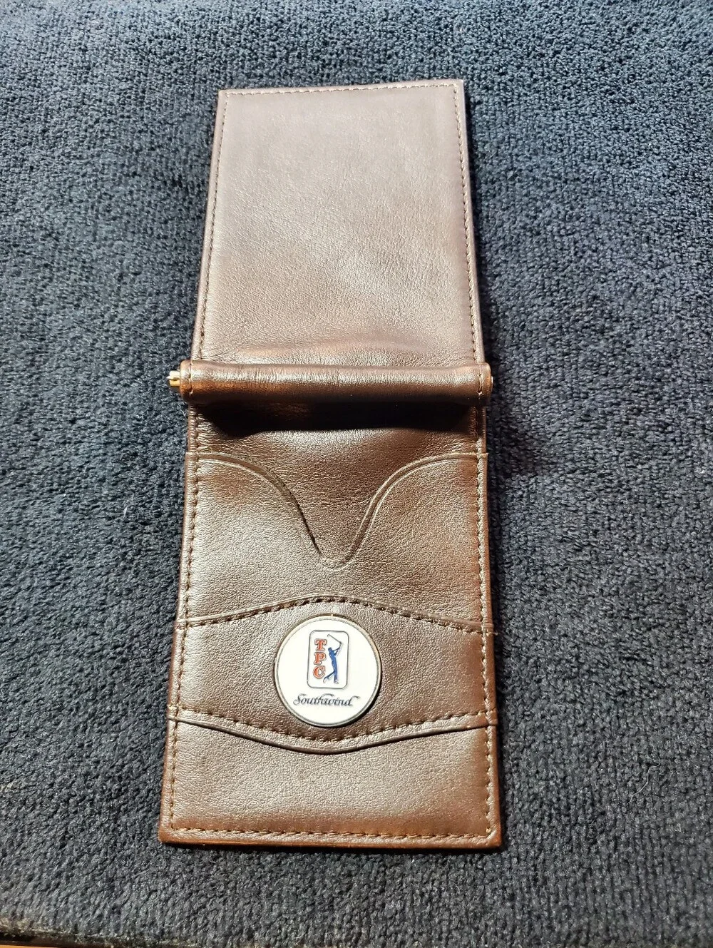 TPC Golf Genuine Leather Bifold Front Money Clip &  Card Holder Wallet
